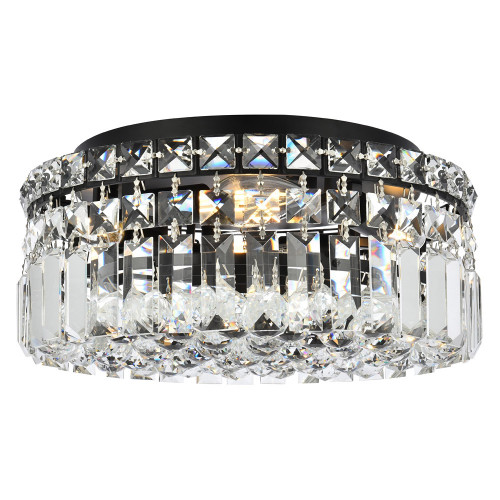 Elegant Flush Mount Light - Black, L 12" (V2030F12BK-RC)