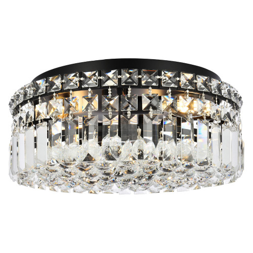 Elegant Flush Mount Light - Black, L 14" (V2030F14BK-RC)