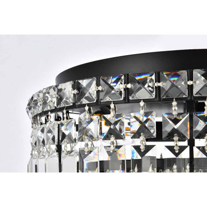 Elegant Flush Mount Light - Black, L 14" (V2030F14BK-RC)