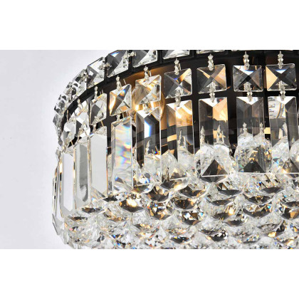 Elegant Flush Mount Light - Black, L 14" (V2030F14BK-RC)