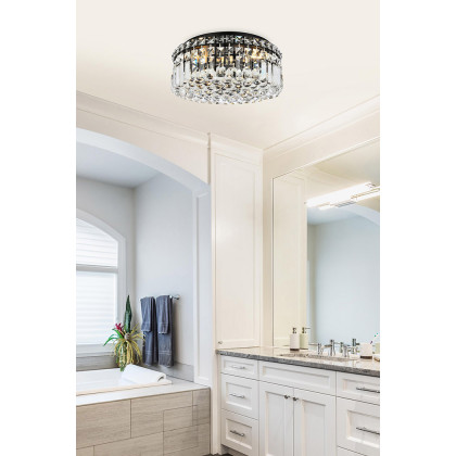 Elegant Flush Mount Light - Black, L 14" (V2030F14BK-RC)