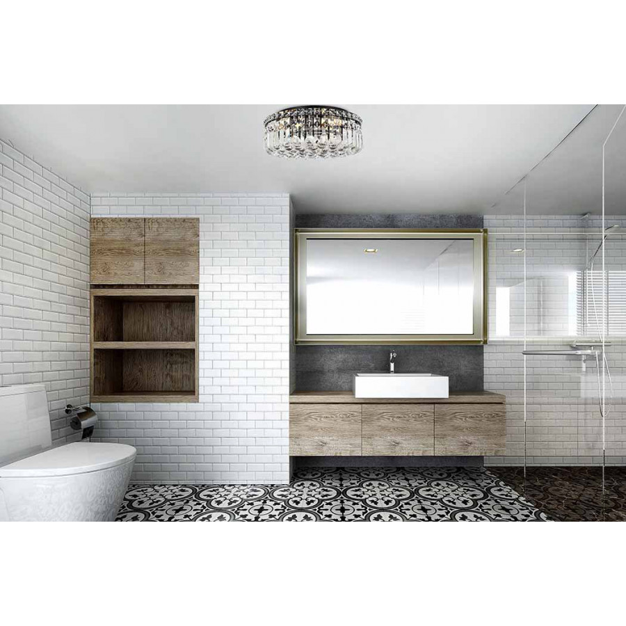 Elegant Flush Mount Light - Black, L 16" (V2030F16BK-RC)