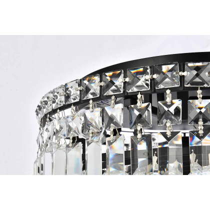 Elegant Flush Mount Light - Black, L 16" (V2030F16BK-RC)