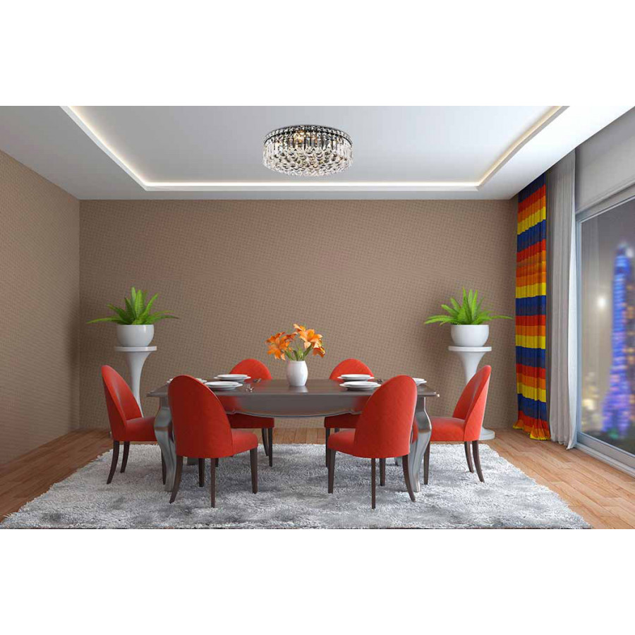 Elegant Flush Mount Light - Black, L 20" (V2030F20BK-RC)