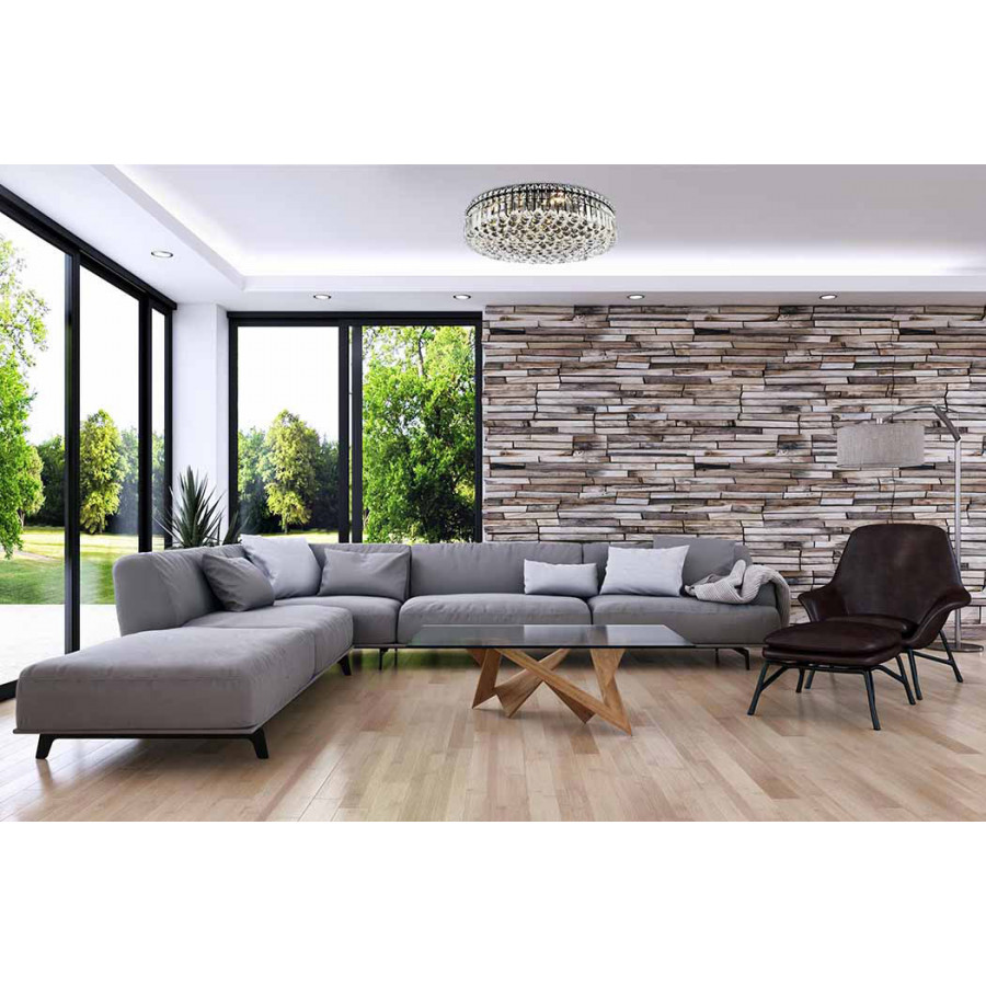 Elegant Flush Mount Light - Black, L 24" (V2030F24BK-RC)