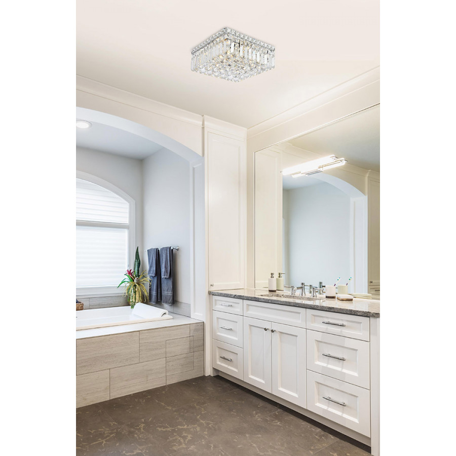Elegant Flush Mount Light - Chrome, L 12" (V2032F12C-RC)