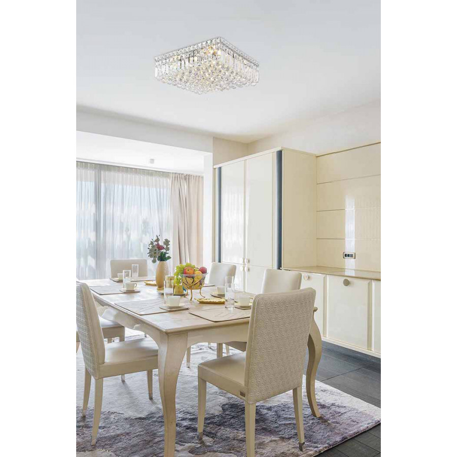 Elegant Flush Mount Light - Chrome, L 16" (V2032F16C-RC)