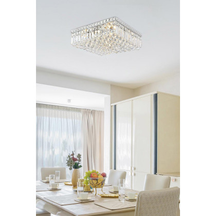 Elegant Flush Mount Light - Chrome, L 16" (V2032F16C-RC)