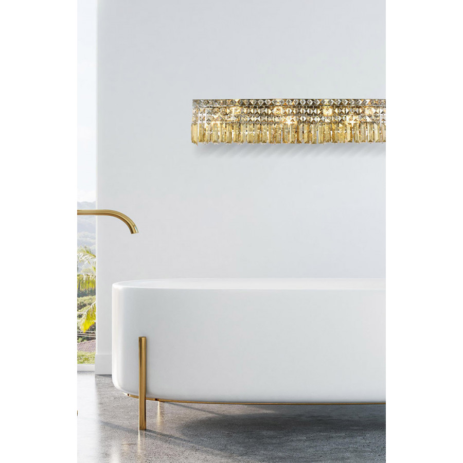 Elegant Wall Sconce - Chrome/Golden Teak, L 30" (V2032W30C-GT-RC)