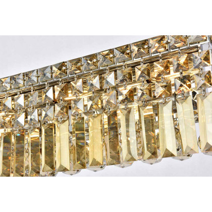 Elegant Wall Sconce - Chrome/Golden Teak, L 30" (V2032W30C-GT-RC)