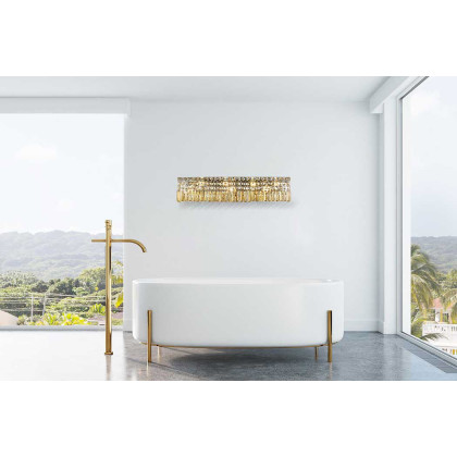 Elegant Wall Sconce - Chrome/Golden Teak, L 30" (V2032W30C-GT-RC)