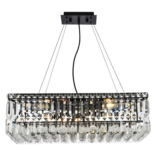 Elegant Chandelier - Black, L 12" (V2034D24BK-RC)