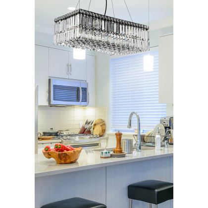 Elegant Chandelier - Black, L 12" (V2034D24BK-RC)
