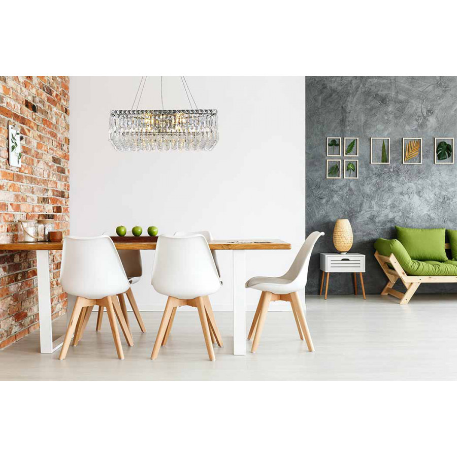 Elegant Chandelier - Chrome, L 12" (V2034D24C-RC)