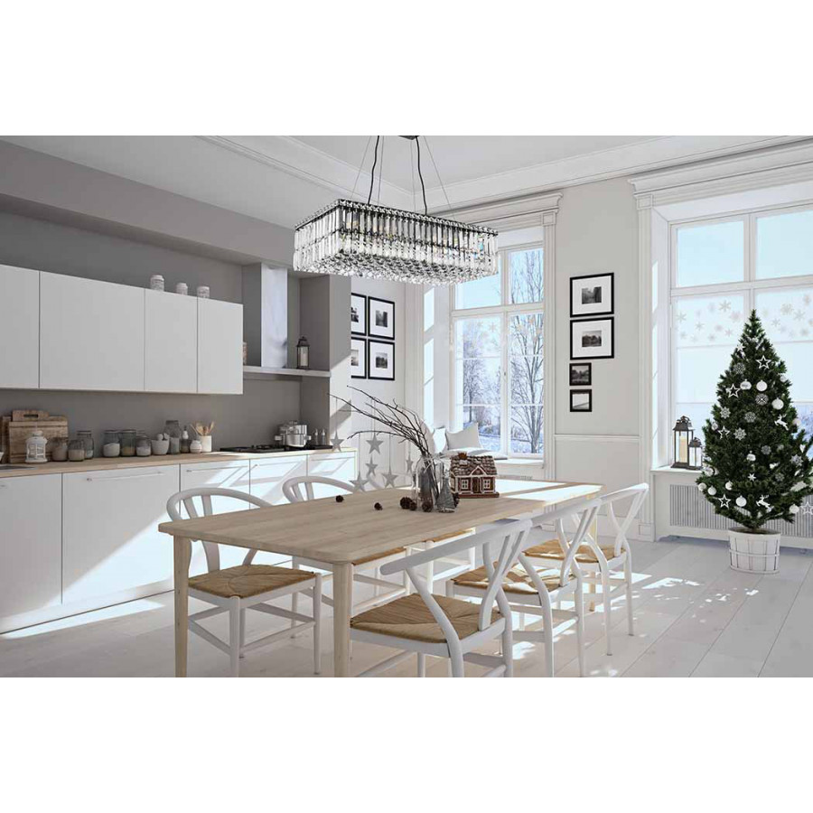 Elegant Chandelier - Black, L 14" (V2034D28BK-RC)