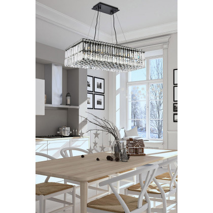 Elegant Chandelier - Black, L 14" (V2034D28BK-RC)