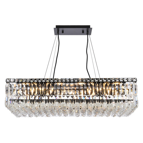 Elegant Chandelier - Black, L 16" (V2034D32BK-RC)