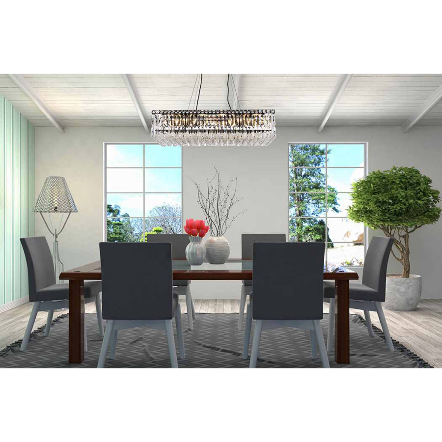 Elegant Chandelier - Black, L 16" (V2034D32BK-RC)