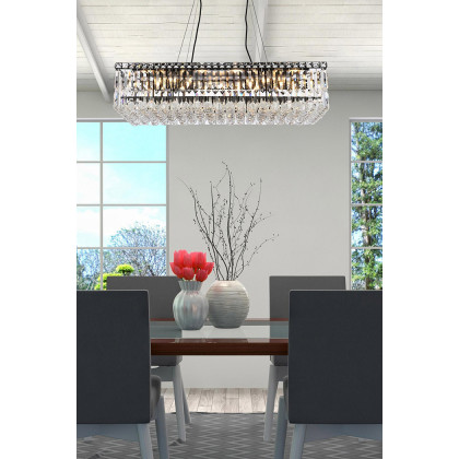 Elegant Chandelier - Black, L 16" (V2034D32BK-RC)