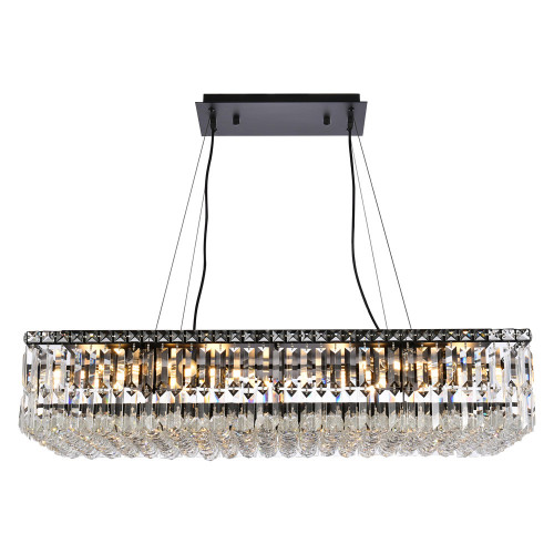 Elegant Chandelier - Black, L 18" (V2034D36BK-RC)