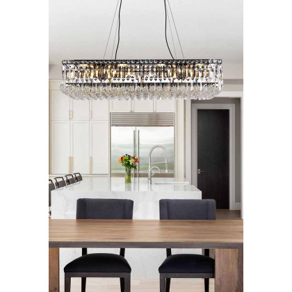 Elegant Chandelier - Black, L 18" (V2034D36BK-RC)