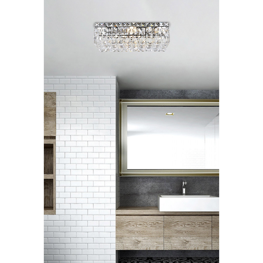 Elegant Flush Mount Light - Chrome, L 8" (V2034F16C-RC)