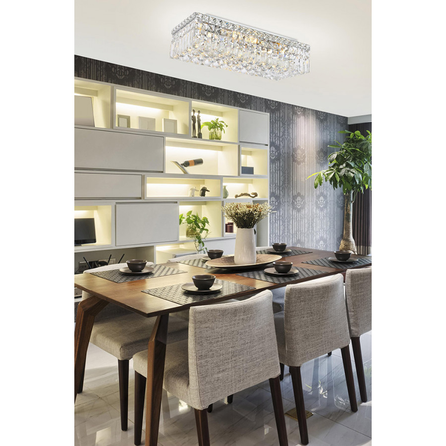 Elegant Flush Mount Light - Chrome, L 10" (V2034F20C-RC)