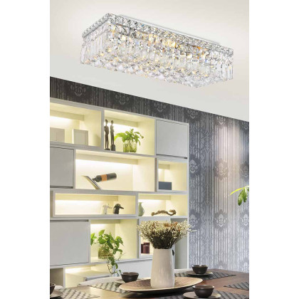 Elegant Flush Mount Light - Chrome, L 10" (V2034F20C-RC)