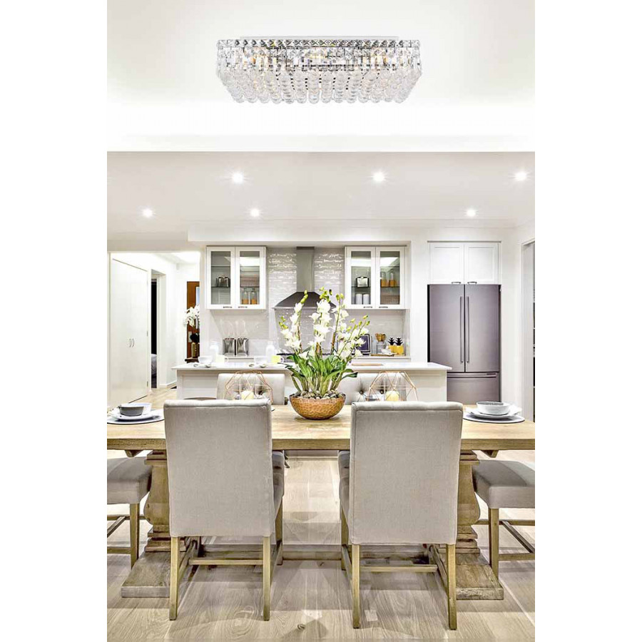 Elegant Flush Mount Light - Chrome, L 12" (V2034F24C-RC)