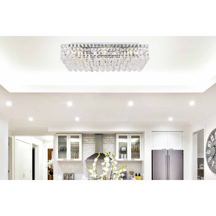 Elegant Flush Mount Light - Chrome, L 12" (V2034F24C-RC)