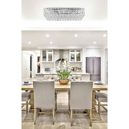 Elegant Flush Mount Light - Chrome, L 12" (V2034F24C-RC)