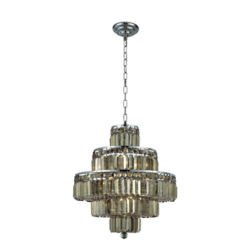 Elegant Chandelier - Chrome/Golden Teak, L 20" (V2038D20C-GT-RC)