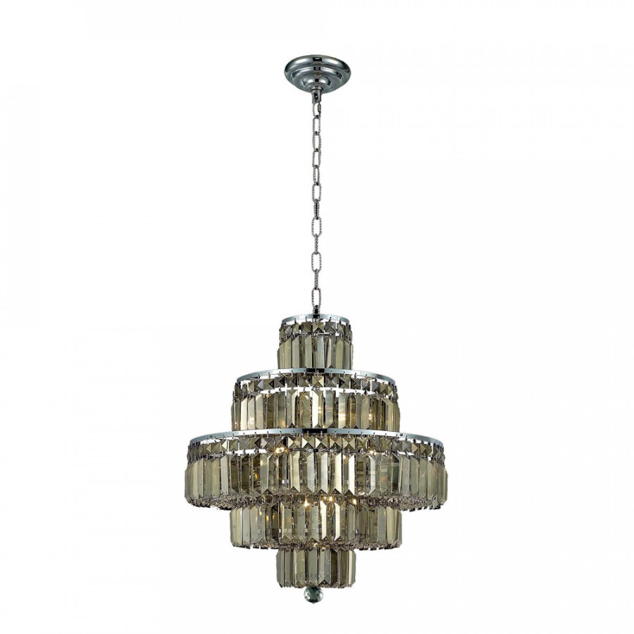 Elegant Chandelier - Chrome/Golden Teak, L 20" (V2038D20C-GT-RC)