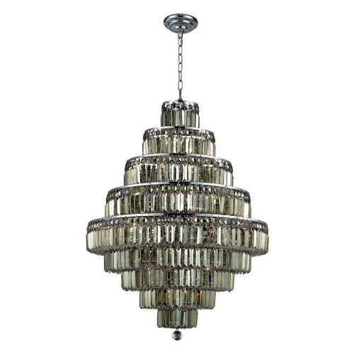 Elegant Chandelier - Chrome/Golden Teak, L 30" (V2038D30C-GT-RC)
