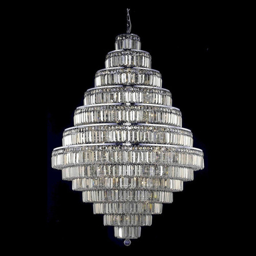 Elegant Chandelier - Chrome/Golden Teak, L 42" (V2038G42C-GT-RC)