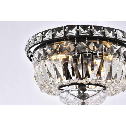 Elegant Flush Mount Light - Black, L 10" (V2528F10BK-RC)