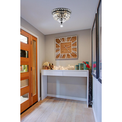 Elegant Flush Mount Light - Black, L 10" (V2528F10BK-RC)