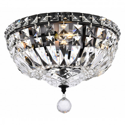Elegant Flush Mount Light - Black, L 12" (V2528F12BK-RC)
