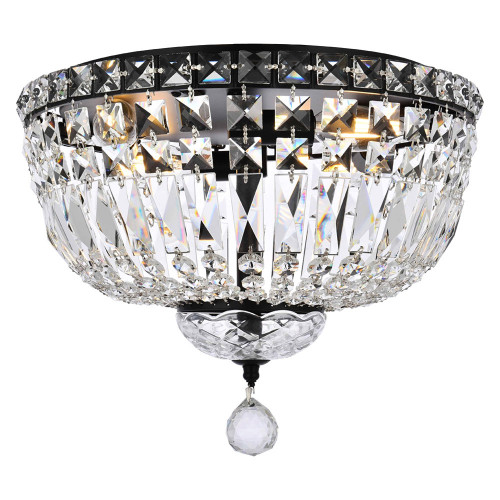 Elegant Flush Mount Light - Black, L 14" (V2528F14BK-RC)