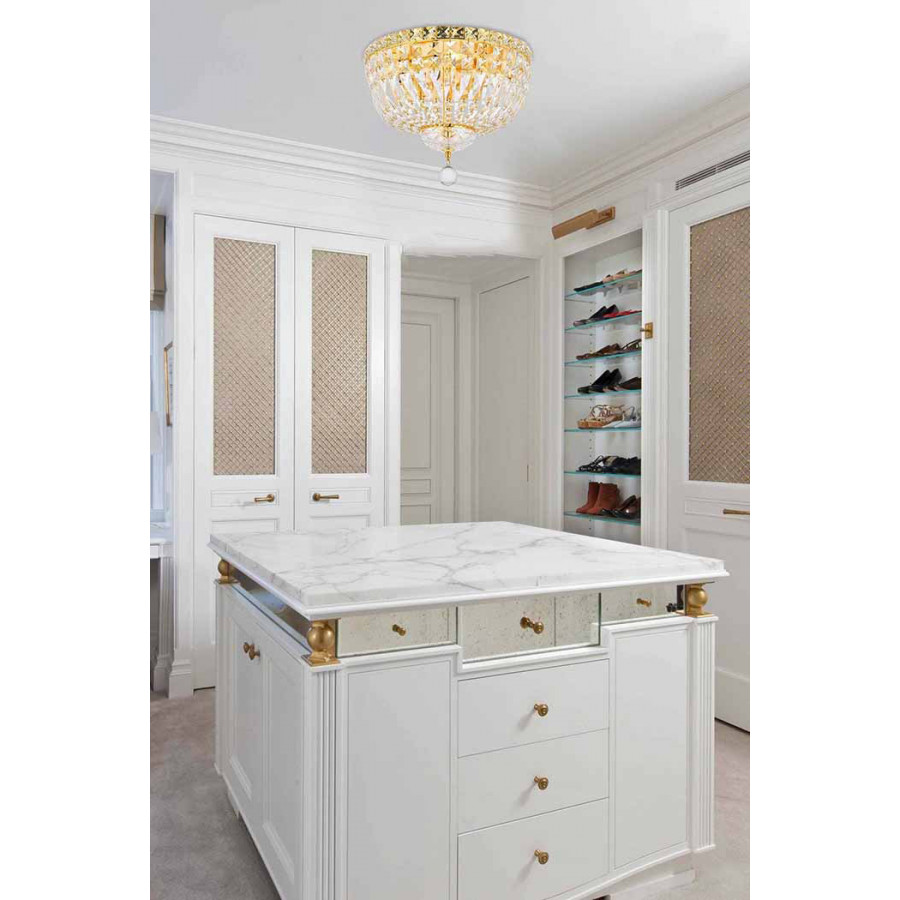 Elegant Flush Mount Light - Gold, L 14" (V2528F14G-RC)