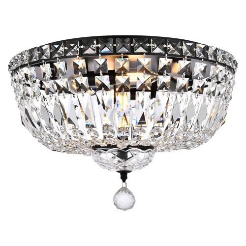Elegant Flush Mount Light - Black, L 16" (V2528F16BK-RC)