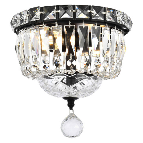Elegant Flush Mount Light - Black, L 8" (V2528F8BK-RC)
