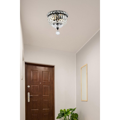 Elegant Flush Mount Light - Black, L 8" (V2528F8BK-RC)