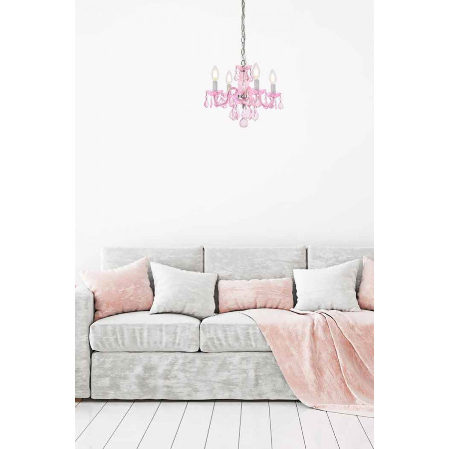 Elegant Pendant Light - Pink/Rosaline (V7804D15PK-RO-RC)