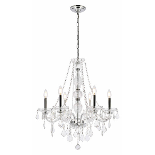 Elegant Chandelier - Chrome, L 24" (V7856D24C-RC)