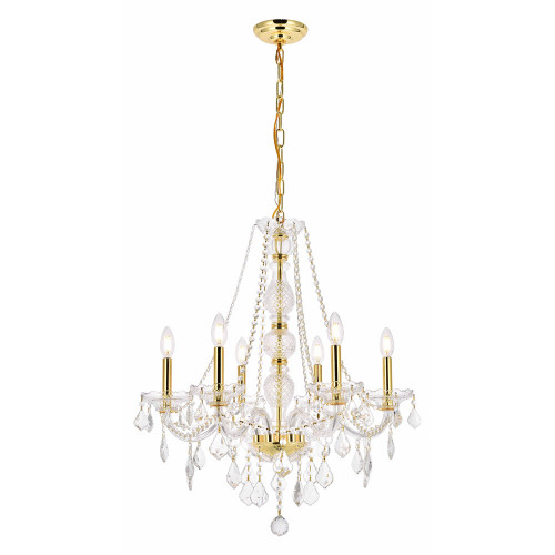 Elegant Chandelier - Gold, L 24" (V7856D24G-RC)