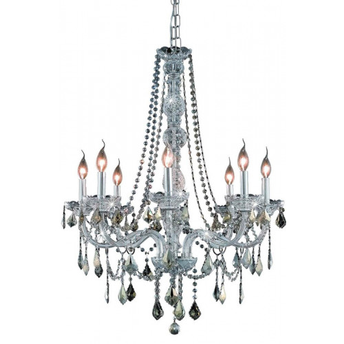 Elegant Chandelier - Chrome/Golden Teak, L 28" (V7858D28C-GT-RC)