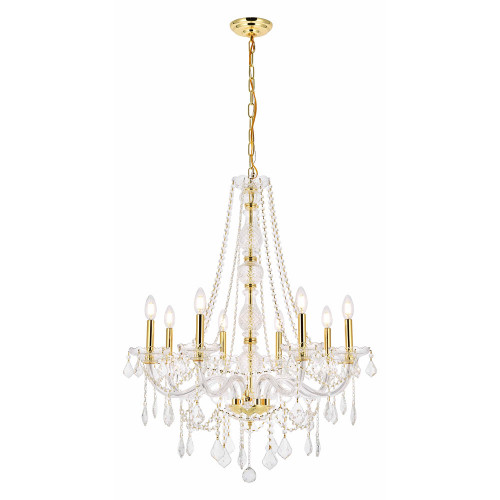 Elegant Chandelier - Gold, L 28" (V7858D28G-RC)