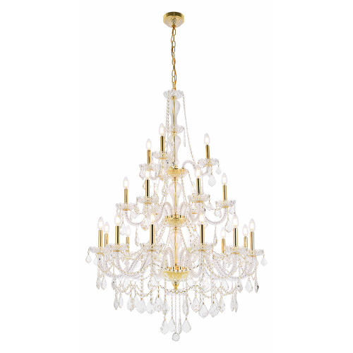 Elegant Chandelier - Gold, L 38" (V7890G38G-RC)