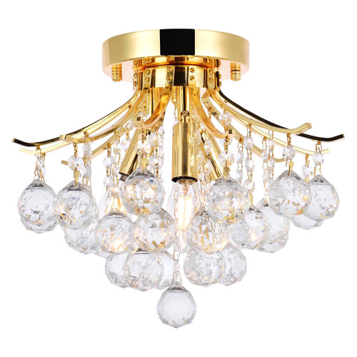 Elegant Flush Mount Light - Gold, L 12" (V8000F12G-RC)